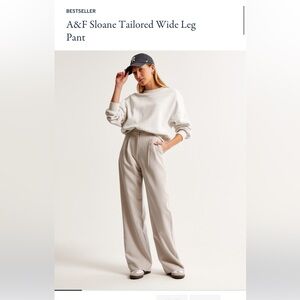 ABERCROMBIE AND FITCH A&F SLOANE WIDE LEG TAILORED PANT